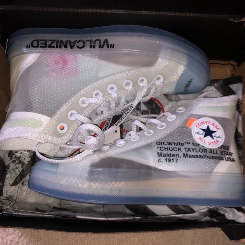 OFF WHITE CLEAR CONVERSE NWT
